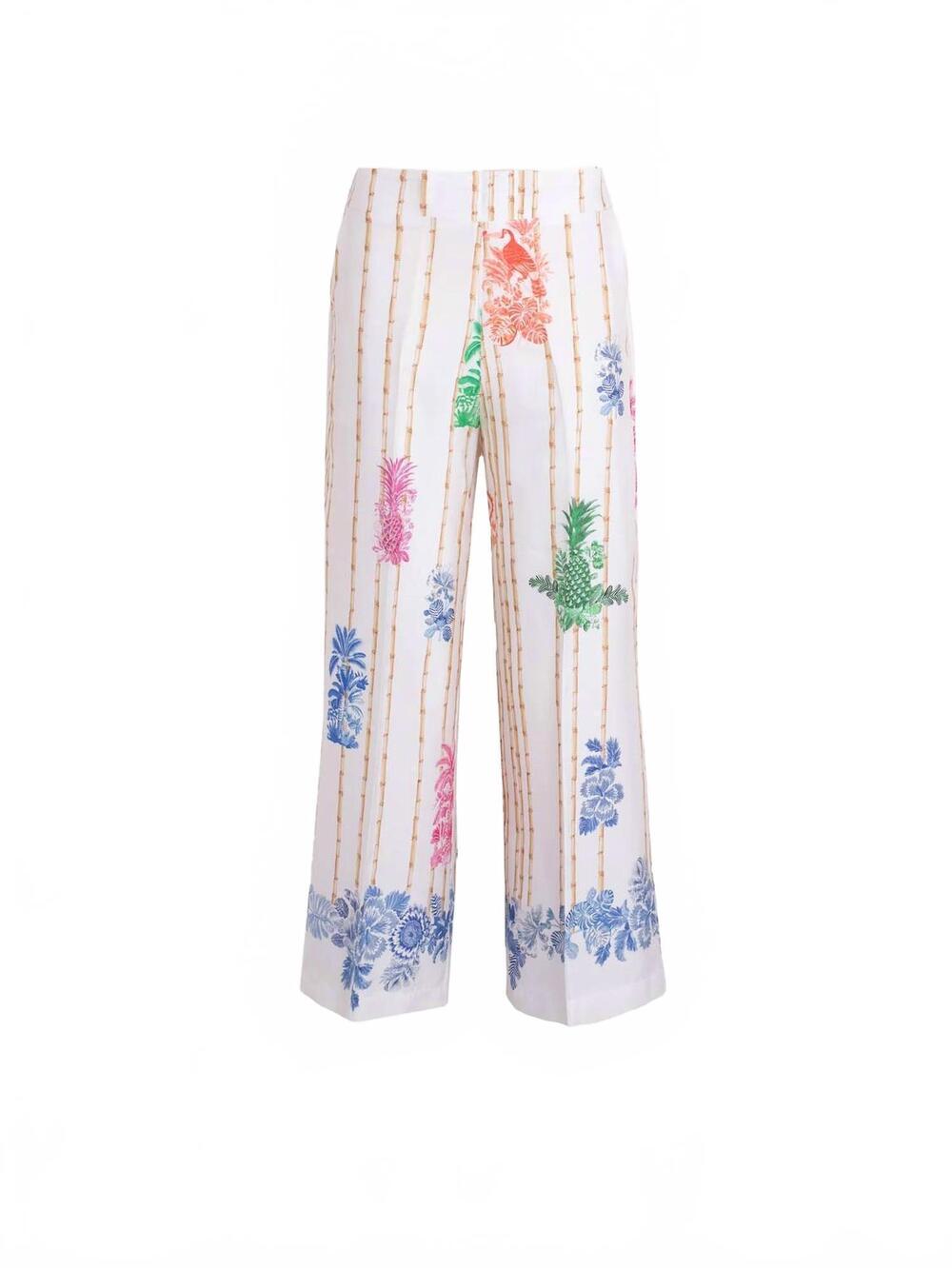 NEW VILAGALLO bambu lucia pant in white multi - Picture 4 of 5